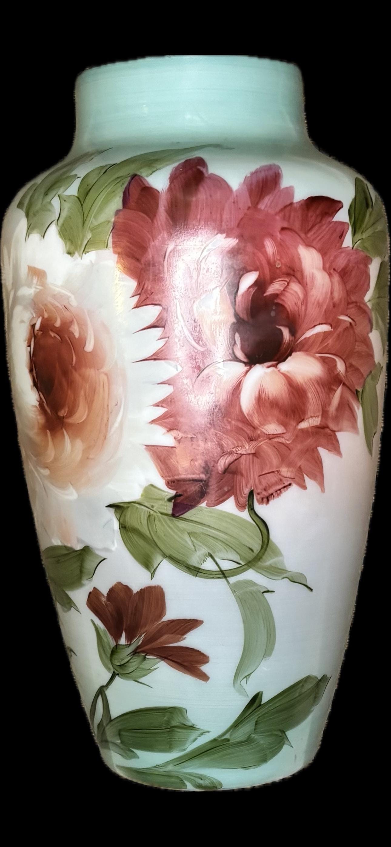 ヴィンテージの手描きガラス花瓶 - Etsy 日本