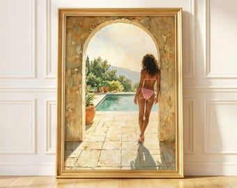 Villa Dreams | Vintage Inspired Mediterranean Poolside Poster