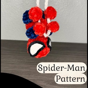 Wzór na szydełko Spider-Mana w formacie PDF, wieszak Spider-Man do niskiego szycia, łatwy do naśladowania