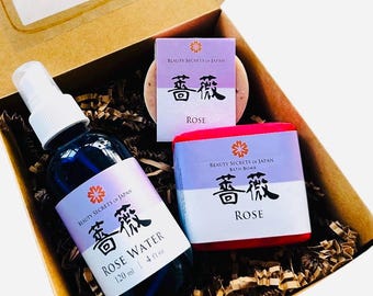 Rose Spa Gift Set | Rose Water, Soap, Bath Bomb, Luxury
