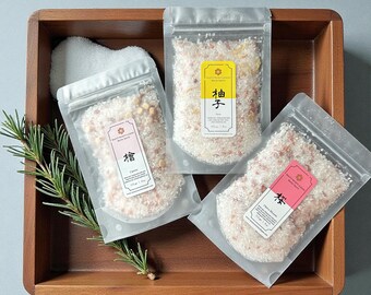 Yuzu Hinoki Sakura Bath Salts: Japanese Relaxation Gift Set
