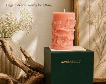 Aromatherapy Soy Candle | Floral Sculpture | Stress Relief Gift | Meditation Candle | Yoga Gift | Natural Essential Oils Grasse | Handmade