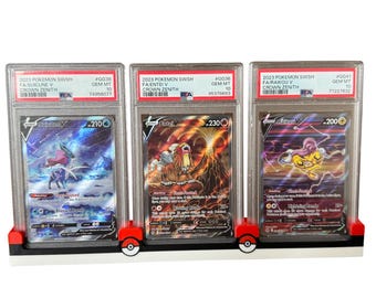 Pokéball 3-Card Slab Stand: Graded Card Display for PSA, BGS, CGC