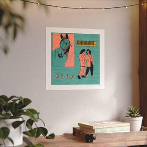 Mid-Century Mexican Women Art Print, Textured Watercolor Paper image 9