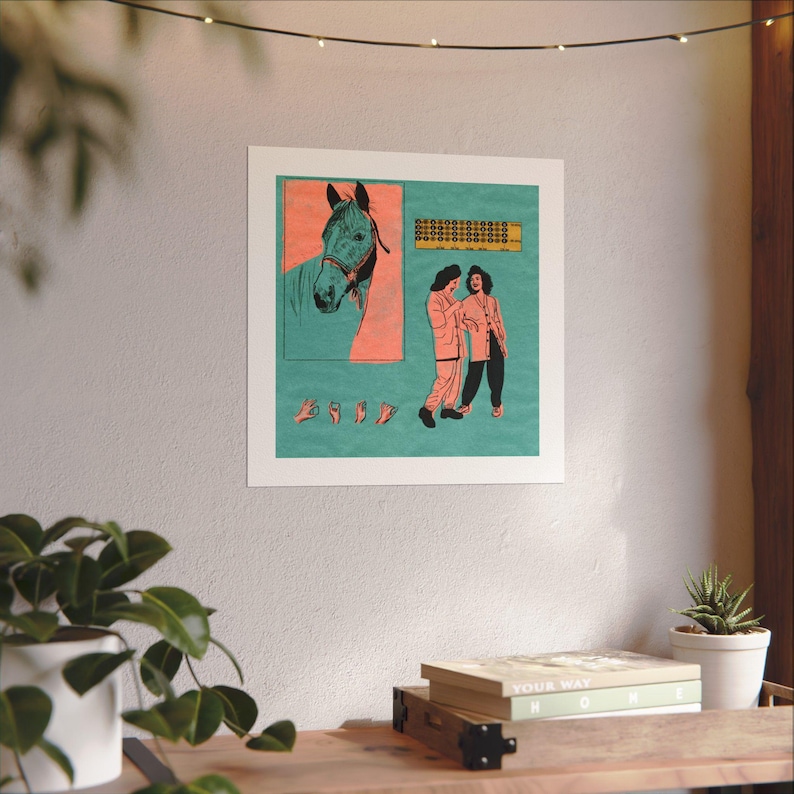 Mid-Century Mexican Women Art Print, Textured Watercolor Paper image 9