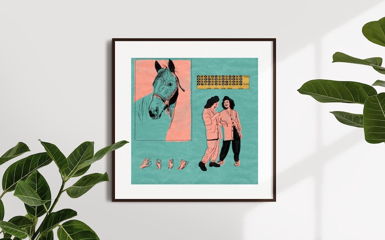 Mid-Century Mexican Women Art Print, Textured Watercolor Paper image 2