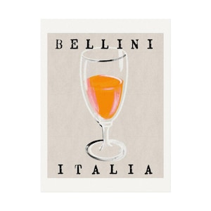Vintage Bellini Italia Cocktail Poster: Retro Bar Art Print (Digital Download