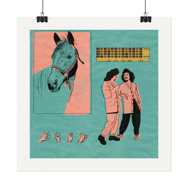 Mid-Century Mexican Women Art Print, Textured Watercolor Paper image 14