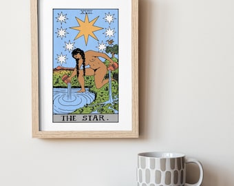 Die Stern-Tarotkarte – Kunstdruck auf mattem Material
