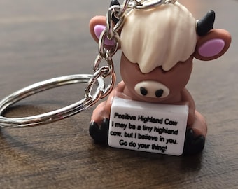 Positive Hughland Cow Toy Handmade Keychain