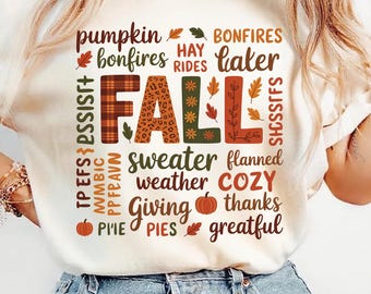 Fall PNG, Autumn Pumpkin PNG, Cozy Fall Sublimation Design | Thanksgiving Autumn Clipart | Pumpkin Spice PNG for Shirts, Mugs, Stickers
