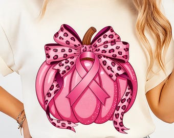 Pink Pumpkin PNG, Breast Cancer Awareness Clipart, October Pink Ribbon Digital Download,Coquette Fall Pumpkin Png,Trendy Thanksgiving Design