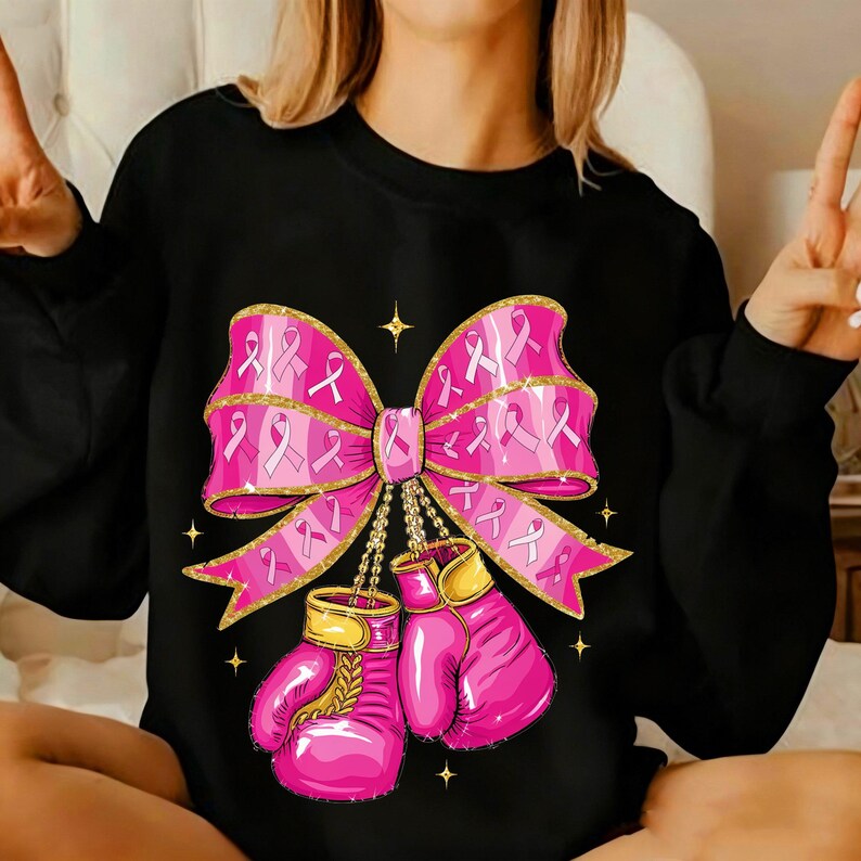 Coquette Boxing Gloves Breast Cancer PNG | Pink Ribbon Awareness ...