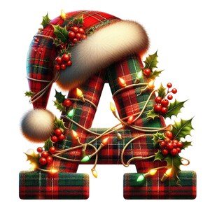 Christmas Alphabet Clipart Bundle PNG, Festive Letter Set for Holiday ...
