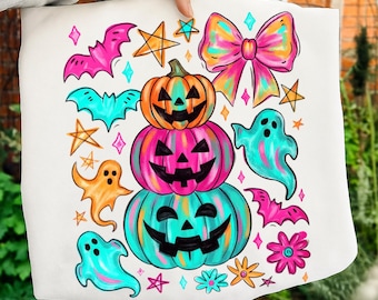 Floral Halloween Ghost Coquette PNG, Cute Retro Ghost with Flowers, Spooky Season Sublimation Design, Fall Halloween PNG for Shirts