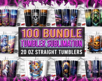 Tumbler Wrap Mega Bundle | 20oz Skinny Tumbler Sublimation Designs | Straight & Tapered Tumbler Wraps | Sublimation Printing Bundle