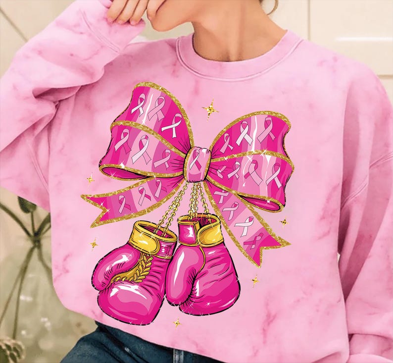 Coquette Boxing Gloves Breast Cancer PNG | Pink Ribbon Awareness ...