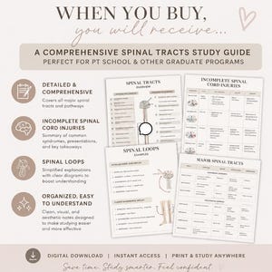 Spinal Tracts Study Guide, 5 Pages, Graduate School Notes, Physical Therapy School, Med School, PA School, Nursing School