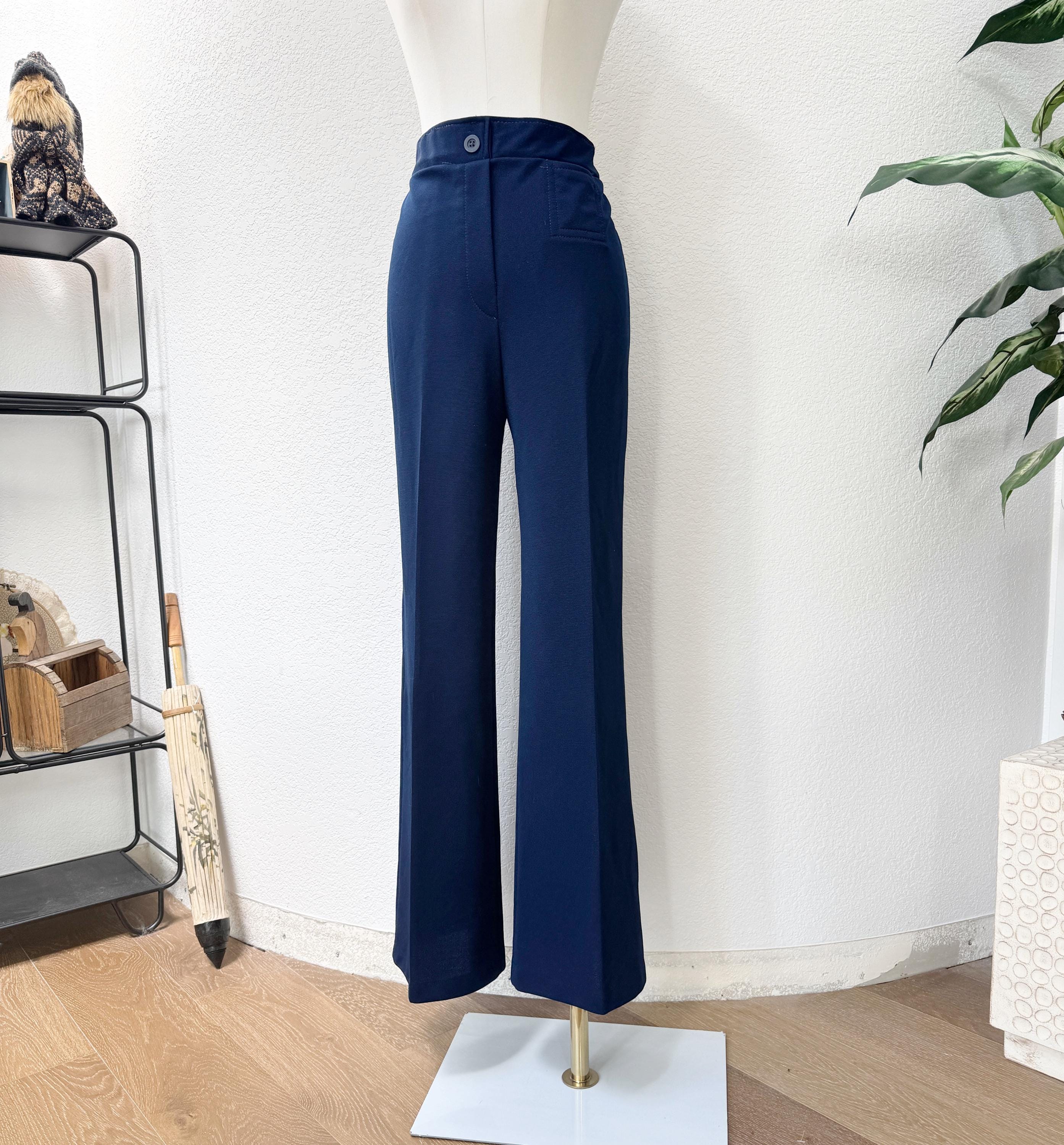 70s】Vintage Navy Wide Slacks TalonZip 【公式通販】