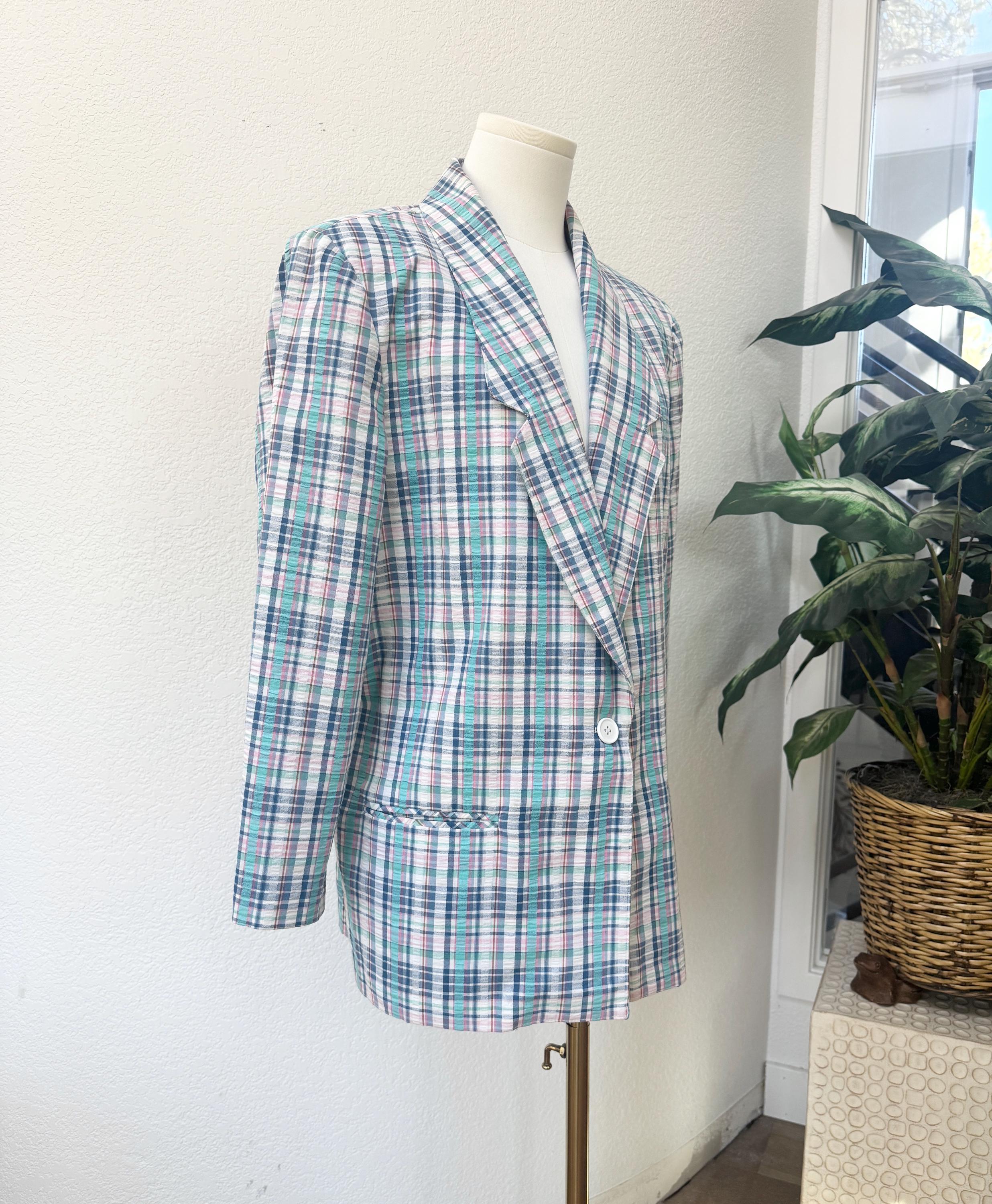 1980s Plaid Jacket - Etsy