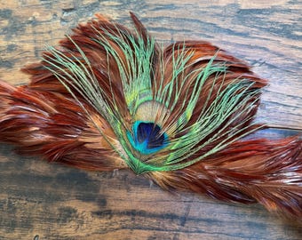 1970\'s vintage classic multicolored real feather (rooster & pheasant) headband il_1080xN.7498473175_b36q.jpg main image 4