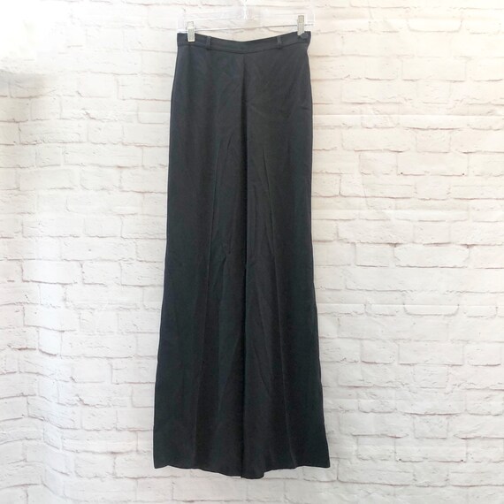 Vintage 80s Maud Defossez Paris Black Wide Leg Hig