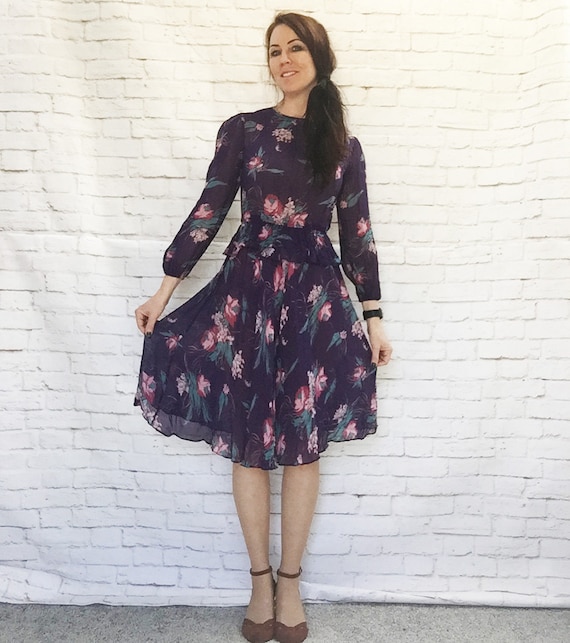 knee length peplum dress Mikado Floral Printed Peplum Dress  Terijon.com