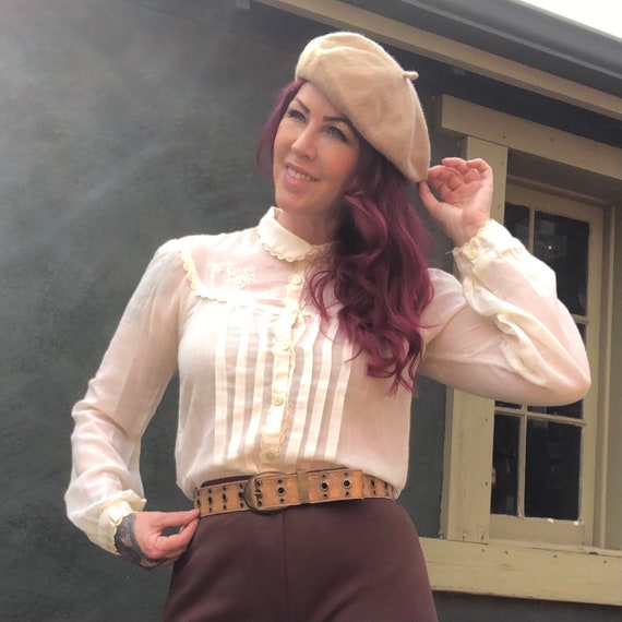 Vintage 70s Gunne Sax Blouse Victorian Prairie Top