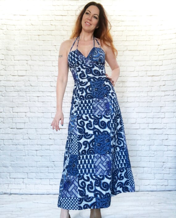 halter tie maxi dress