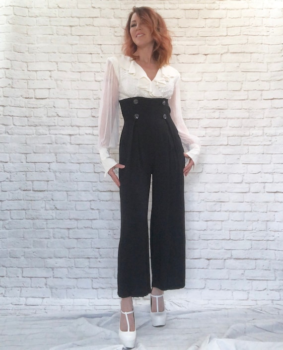 wide legged cropped jumpsuit