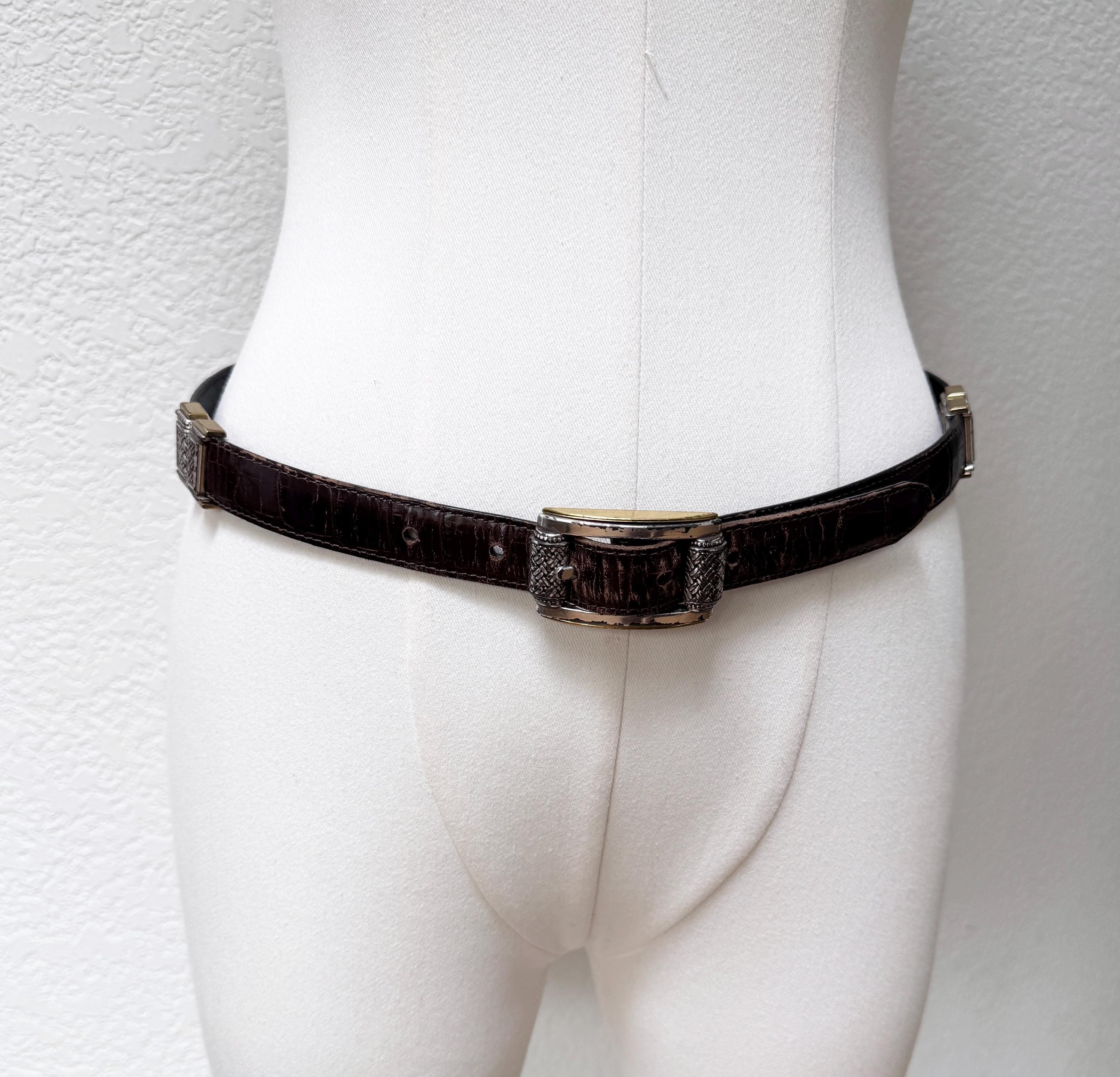 BRIGHTON SILVER TONE DOUBLE CHAIN ADJUSTABLE METAL BELT 35” LONG il_fullxfull.6959622227_8oo8.jpg main image 2