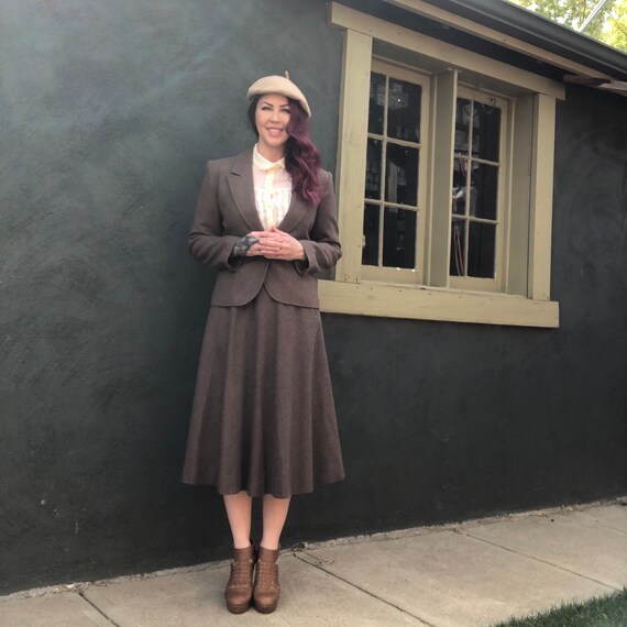 Vintage 70s does 40s Pendleton Wool Swing Skirt Su