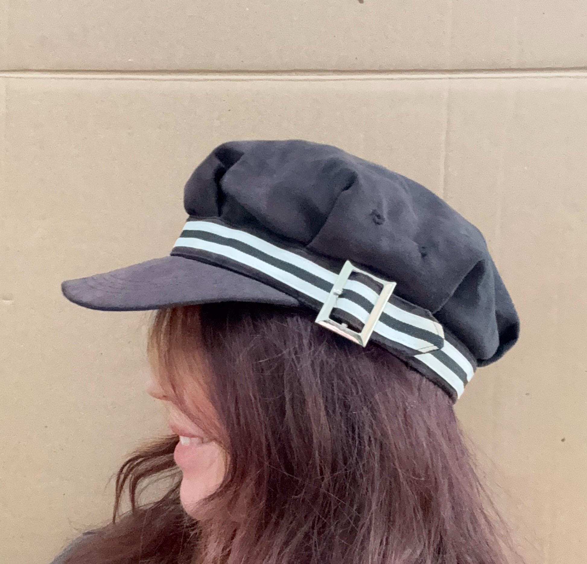 Navy Blue Embroidered News Paperboy Marine Sailor Cap Hat Sailor Newsboy Hat - Etsy main image 2