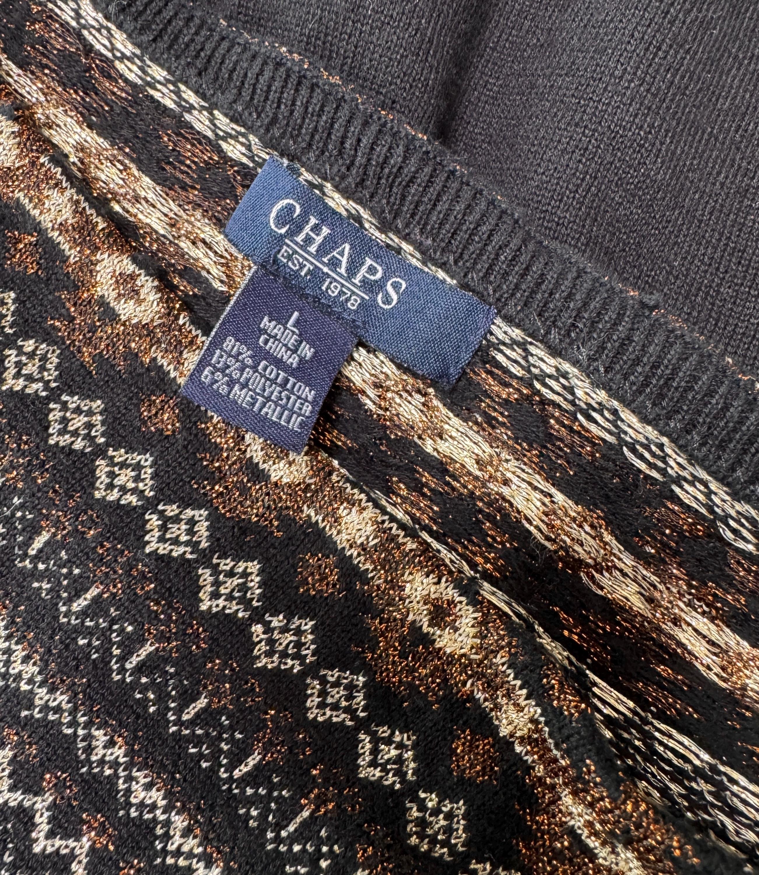 sahara　売約済み　90s RALPH LAUREN　ベスト Vintage 90s Chaps Ralph Lauren Copper Metallic Ikat Southwestern