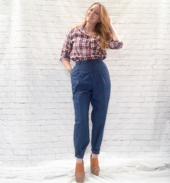 Vintage 80s Levi’s Navy Baggy Pants High Waist Ple