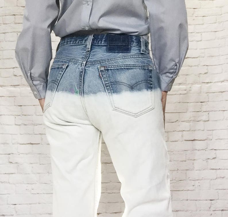 Vintage Levi's Boyfriend Jeans Bleached Dipdyed Red Tab Etsy