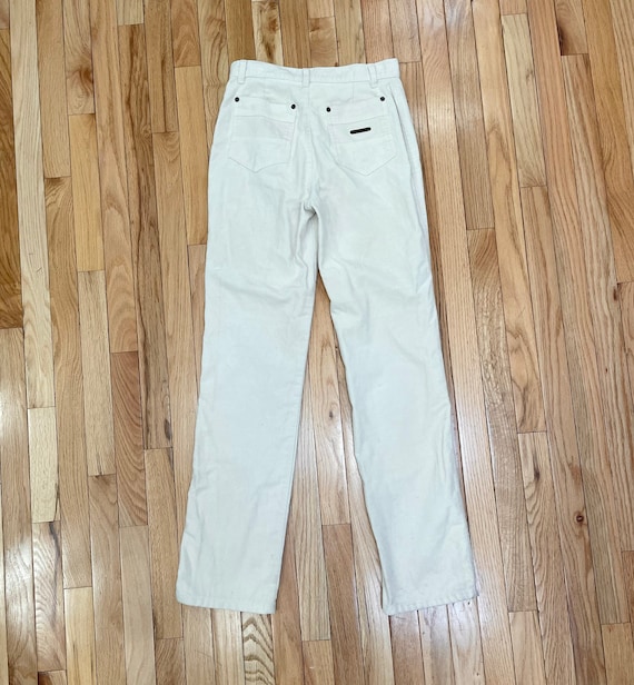 Vintage 70s Cream White Velvet Jeans 
