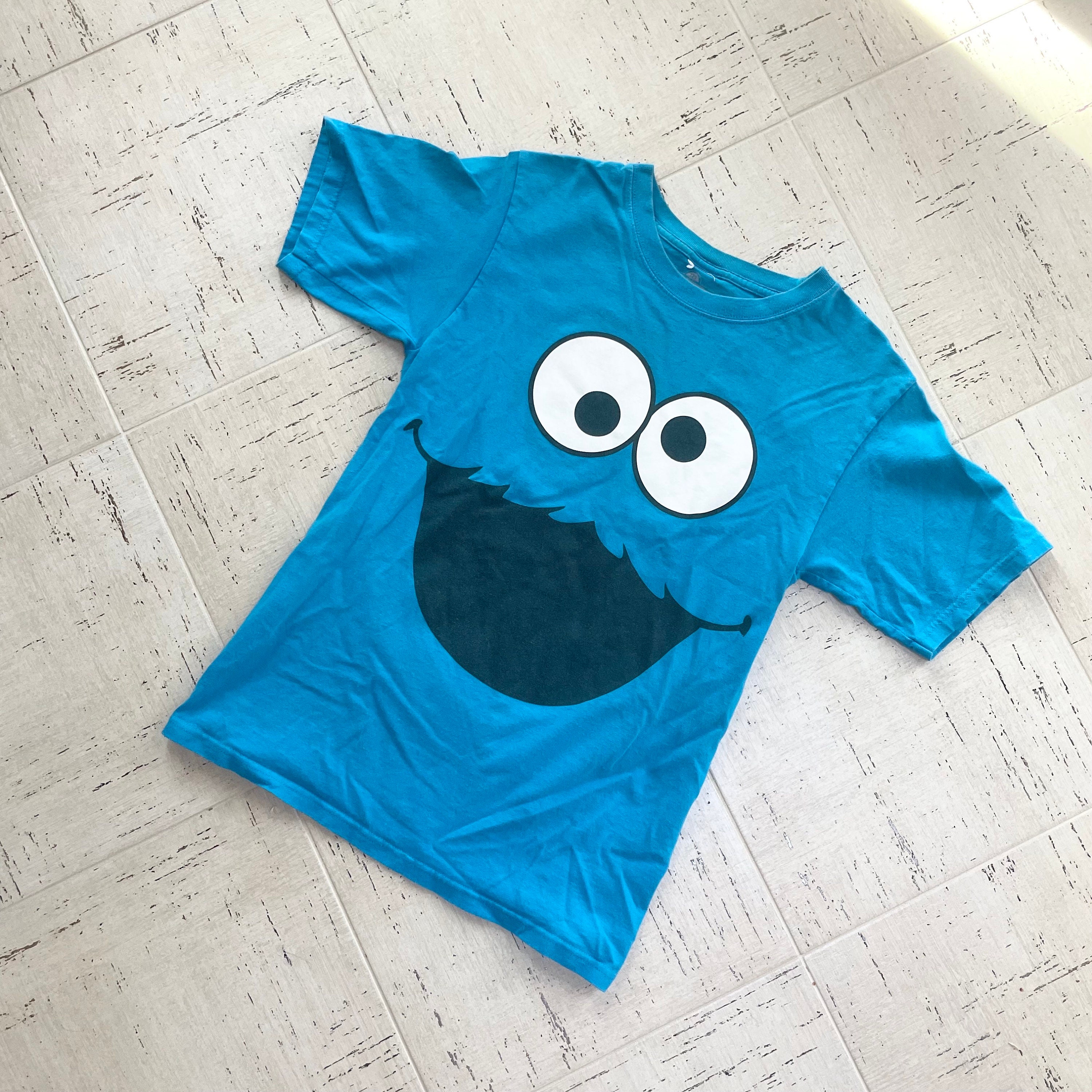 Vintage Y2K Sesame Street Cookie Monster T-shirt S Unisex Novelty 