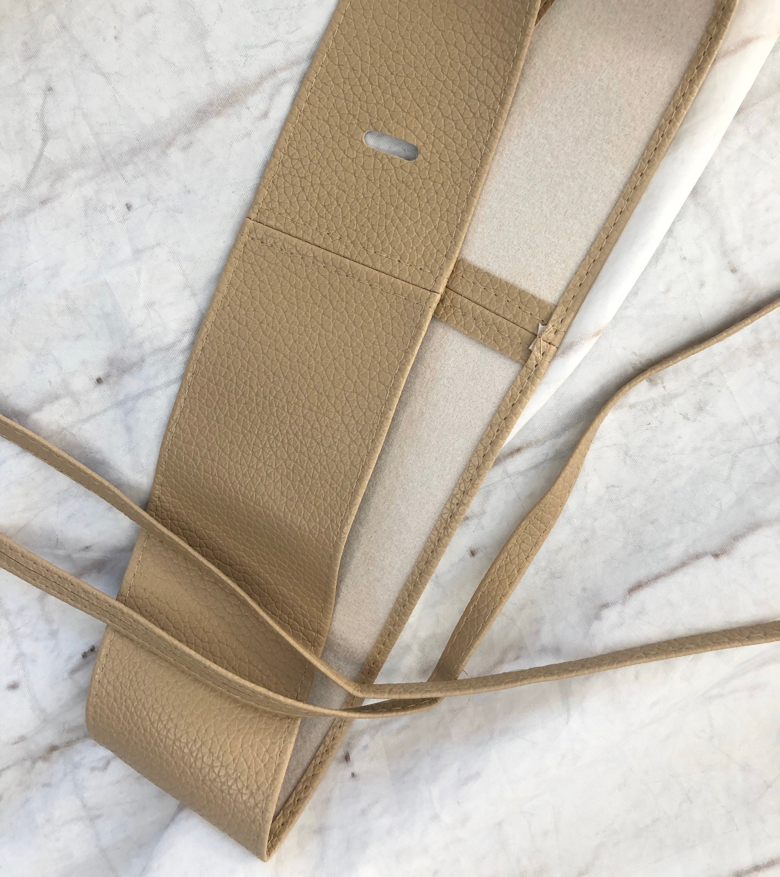 Retro Vintage Khaki Tan Faux Leather Obi Sash Wrap Wide Belt  display picture 3