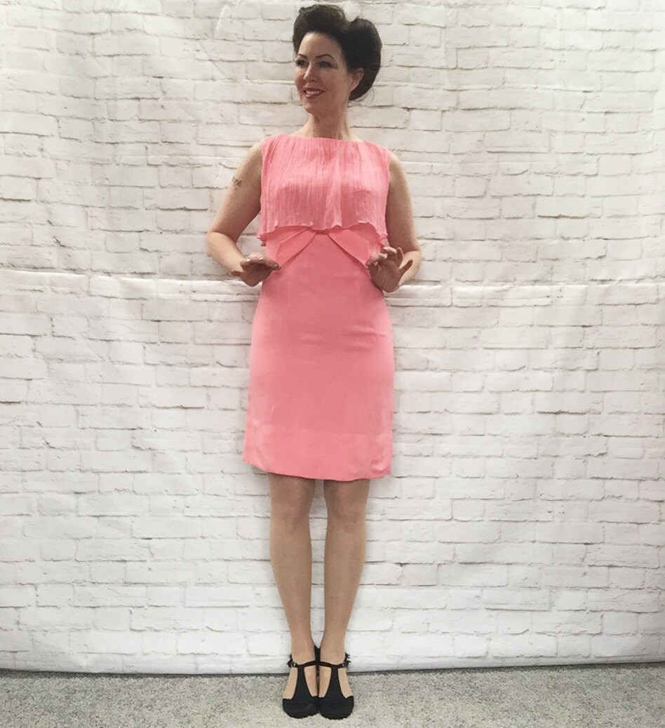 coral pink cocktail dress