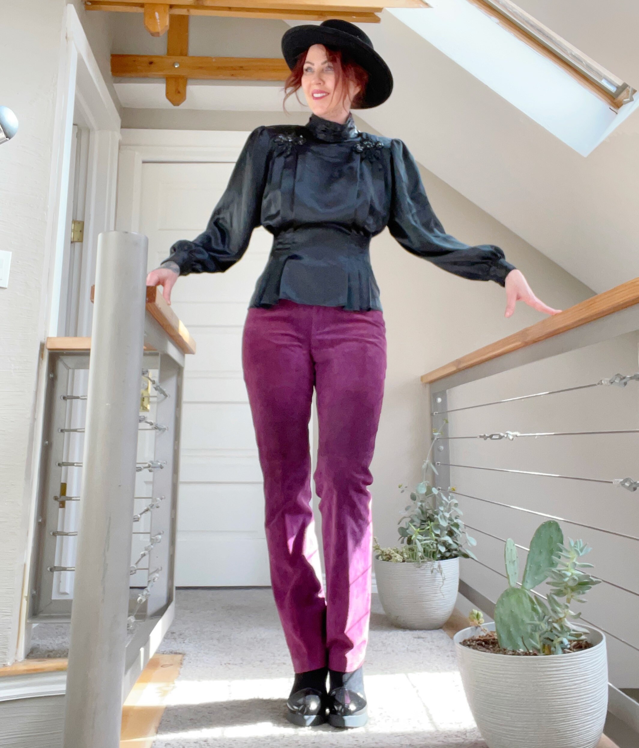 Vintage 90s Purple Suede Leather Pants Straight Leg M 27 - Etsy