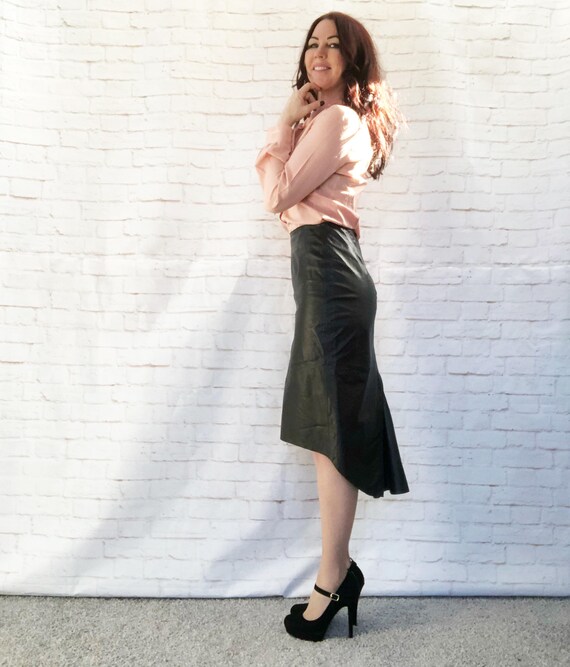 Vintage 80s Does Victorian Black Leather Hi Low Me