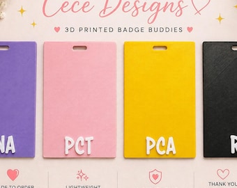 Personalized 3D Printed Vertical Badge Buddy
