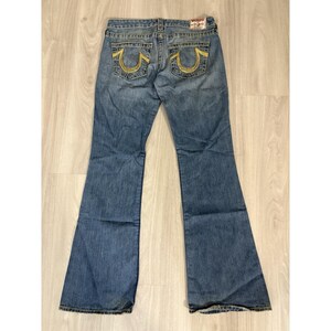 True Religion Jeans Damen Blau Regenbogen Bobby Straight Leg Hose Größe 30 Bild 9