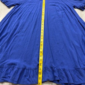 Free People jurk voor dames, koningsblauw, open schouders, ruches aan de zoom, boho, maat L afbeelding 6