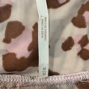 Free People Top Women Leopard Print Square Neck Smocked Puff Sleeve Size M imagen 5
