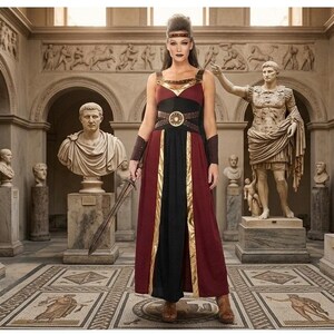 Regal Warrior Costume Womens Leg Avenue Red Black Gold Halloween Outfit Size L