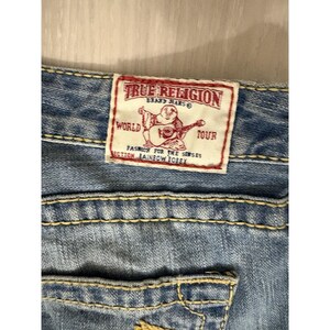 True Religion Jeans Damen Blau Regenbogen Bobby Straight Leg Hose Größe 30 Bild 10