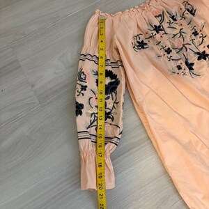 Free People jurk voor dames, perzikroze, geborduurd, off-shoulder boho tuniek, maat XS afbeelding 8
