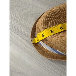 Tommy Bahama Kids Hat Tan Straw Fedora Hat Blue Striped Band New With Tags image 7